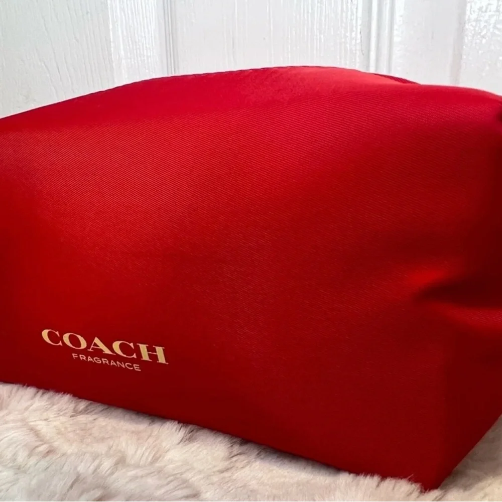 Coach Scarlet Cosmetic Pouch with Gold Accents